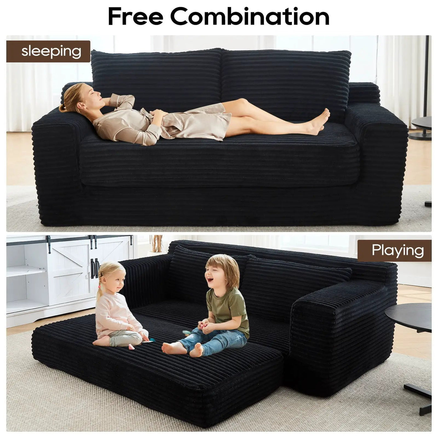 Convertible Loveseat Sofa Bed With Memory Foam & Steel Frame by Unique Piece Furniture