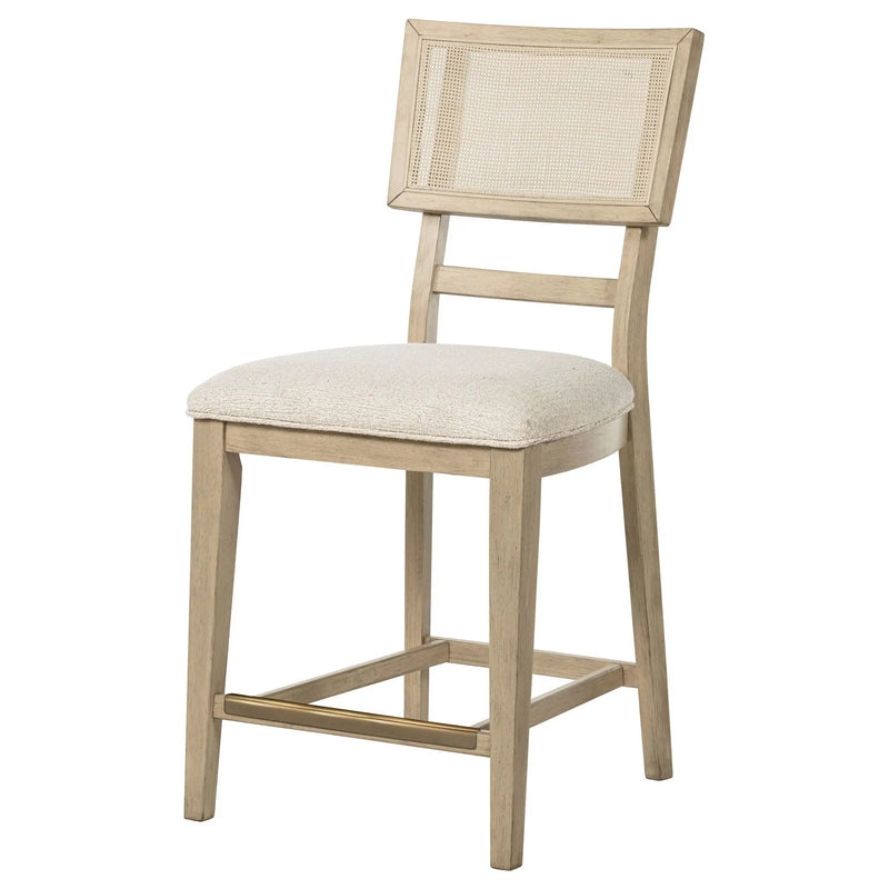 Kailani Rattan Cane Counter Side Chair Beige Oak (Set of 2) by Unique Piece Furniture