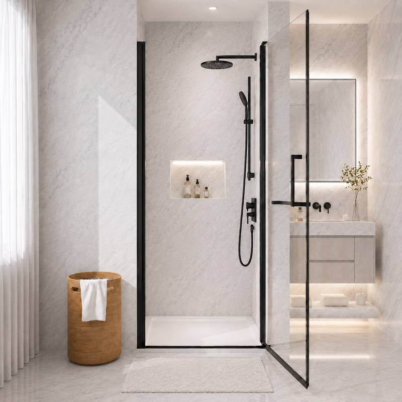 28"-29.2" x 72" Semi-Frameless Pivot Shower Door by HouseOfZazla