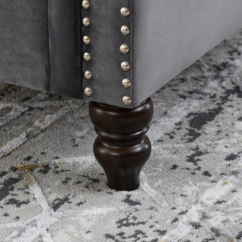 2 Seater Chesterfield Sofa With Rolled Arms And Nailhead Trim For Living Room by HouseOfZazla