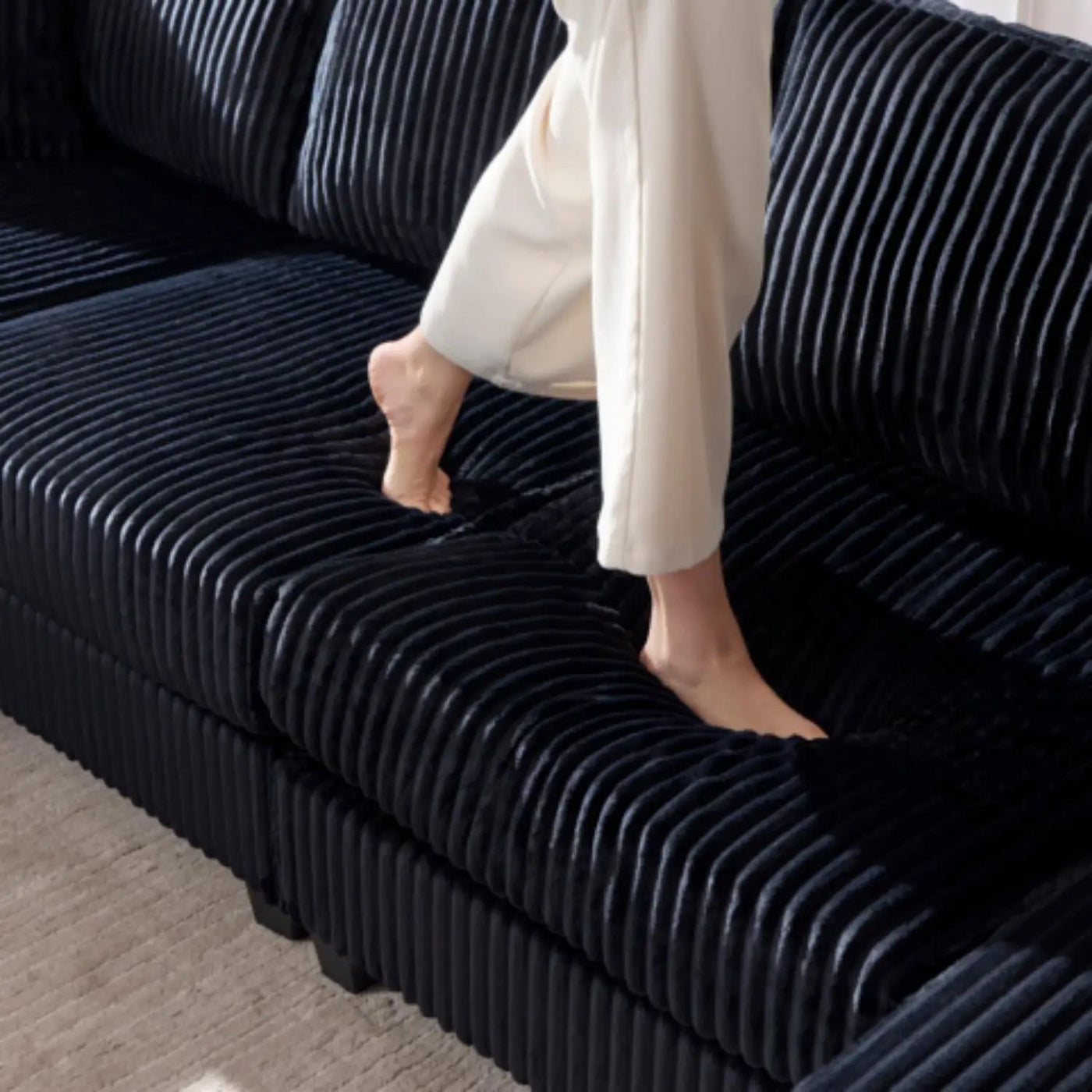 Convertible Sectional Sofa, Sleeper Oversized Living Room Lounge by Unique Piece Furniture