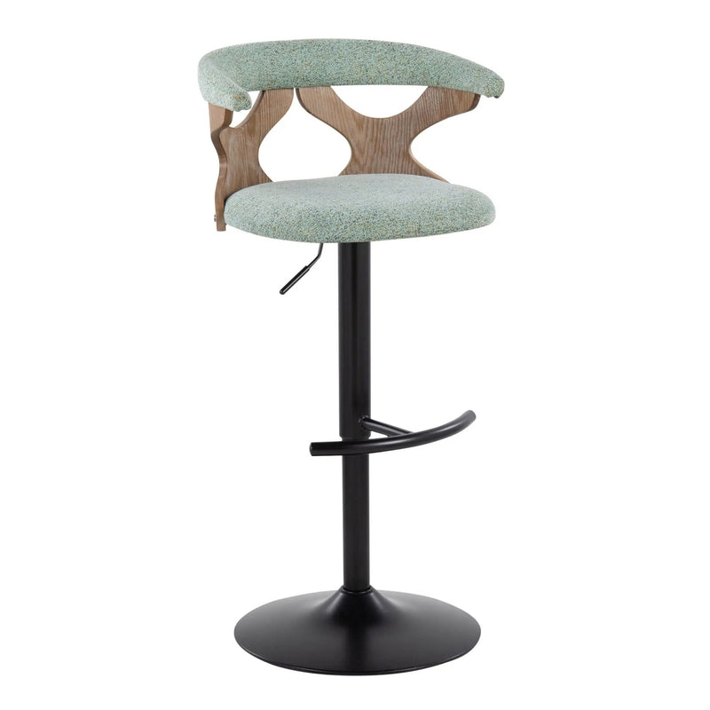Gardenia - Contemporary Adjustable Barstool With Swivel With Rounded T Footrest (Set of 2) by Unique Piece Furniture