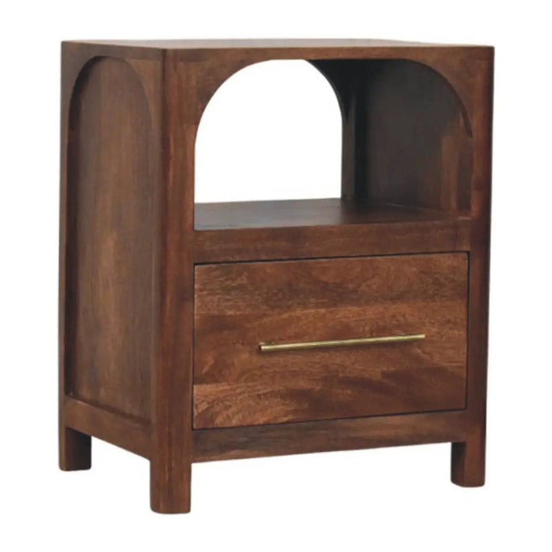Solid Wood Arc-Line Bedside Table by HouseOfZazla