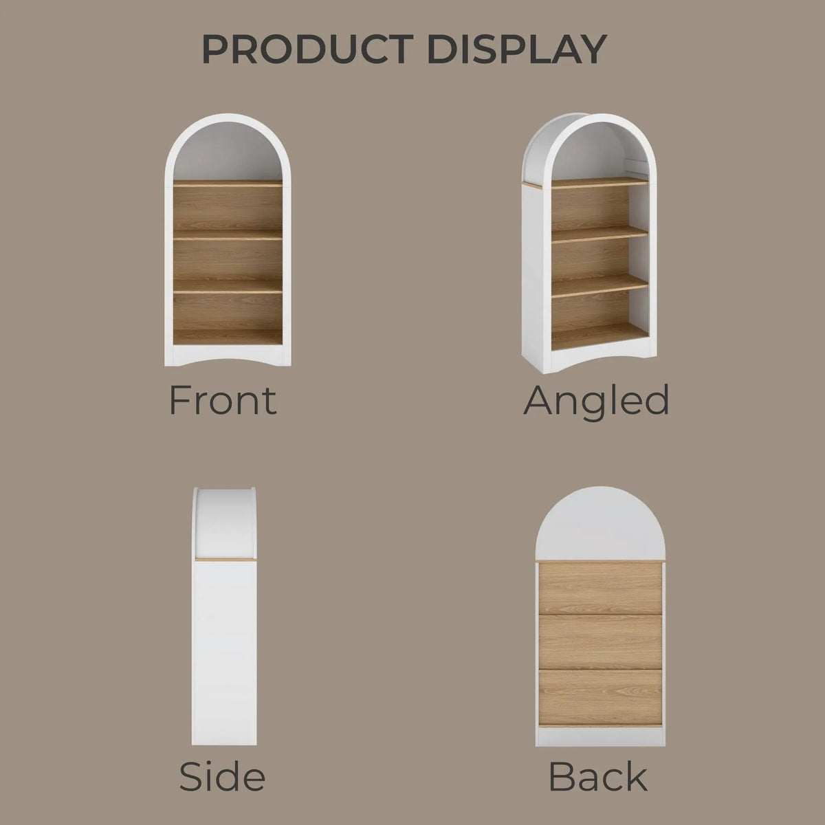 47" Freestanding Display Rack with Woodgrain Shelves by HouseOfZazla