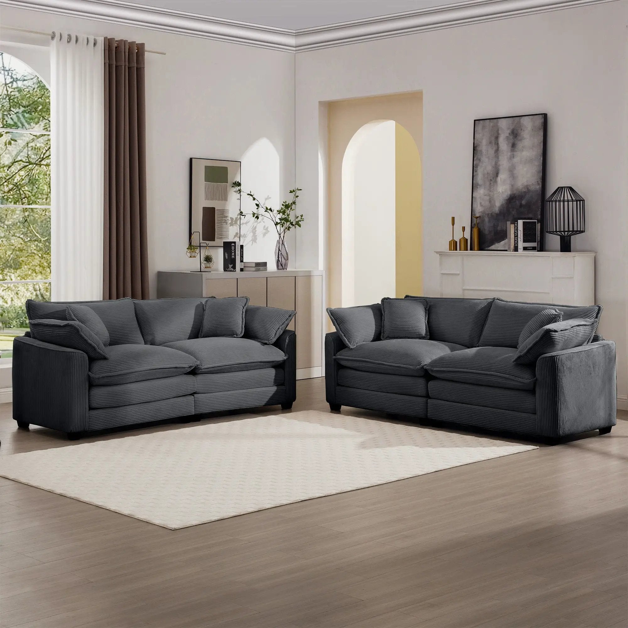 Elegant Oversized Sectional Sofa Set With Deep Seats And Flexible Layout by Unique Piece Furniture