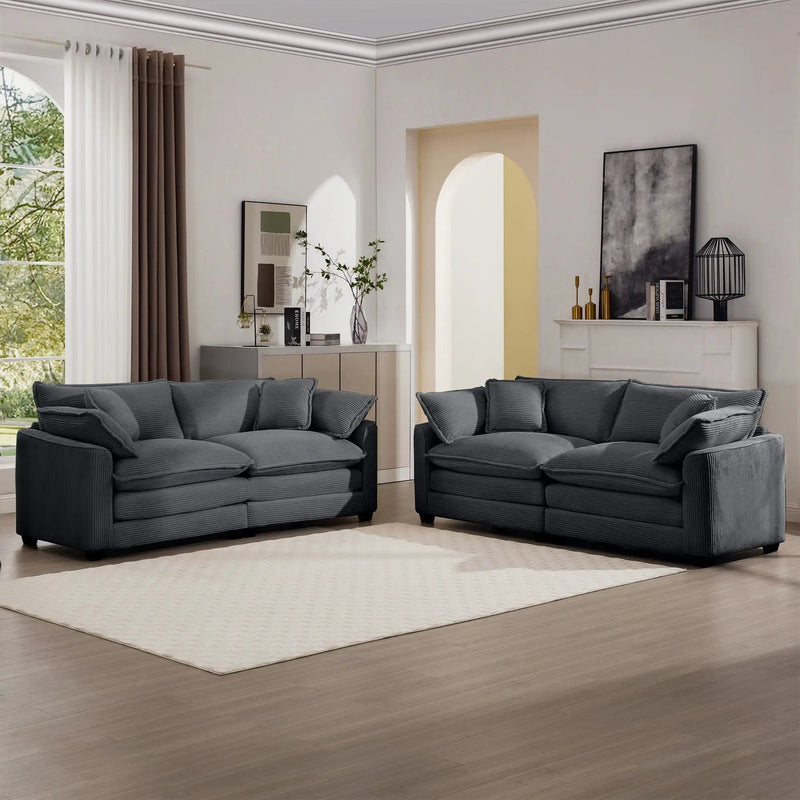 Elegant Oversized Sectional Sofa Set With Deep Seats And Flexible Layout by Unique Piece Furniture