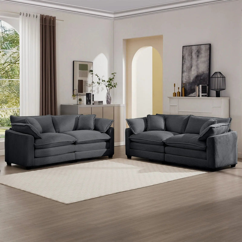 Elegant Oversized Sectional Sofa Set With Deep Seats And Flexible Layout by HouseOfZazla