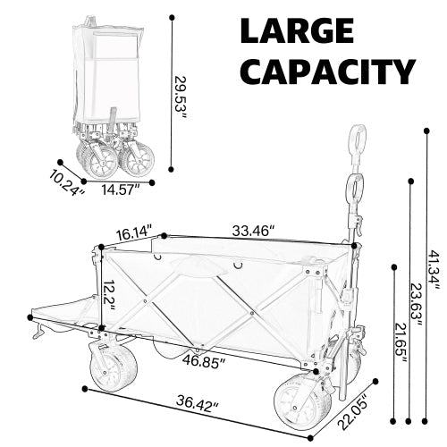 Foldable Wagon with Extended Tailgate and Large All-Terrain Wheels by HouseOfZazla