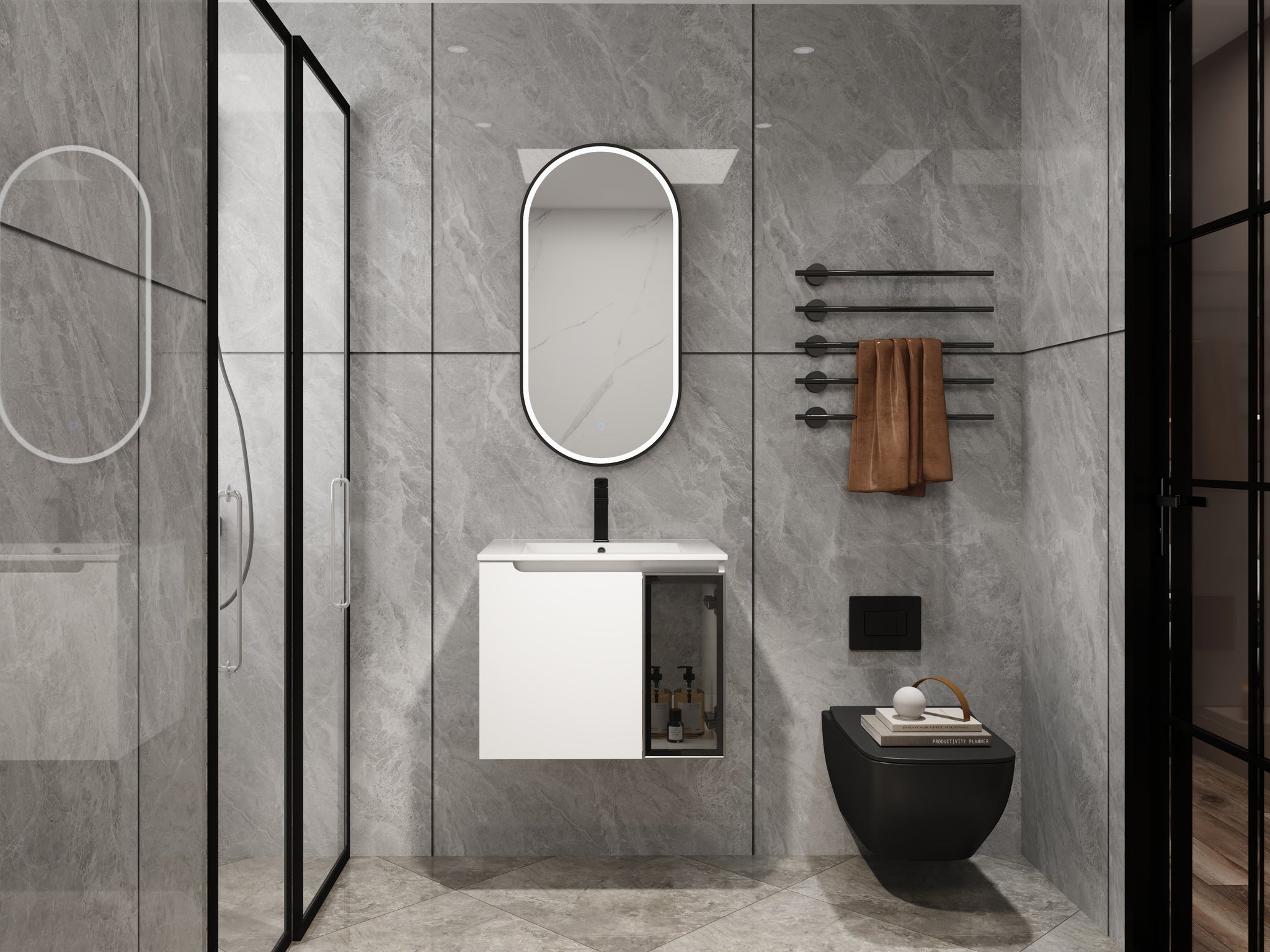 24" Wall-Mounted Bathroom Vanity With Ceramic Sink by HouseOfZazla
