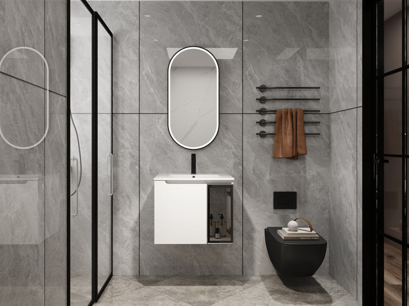 24" Wall-Mounted Bathroom Vanity With Ceramic Sink by HouseOfZazla