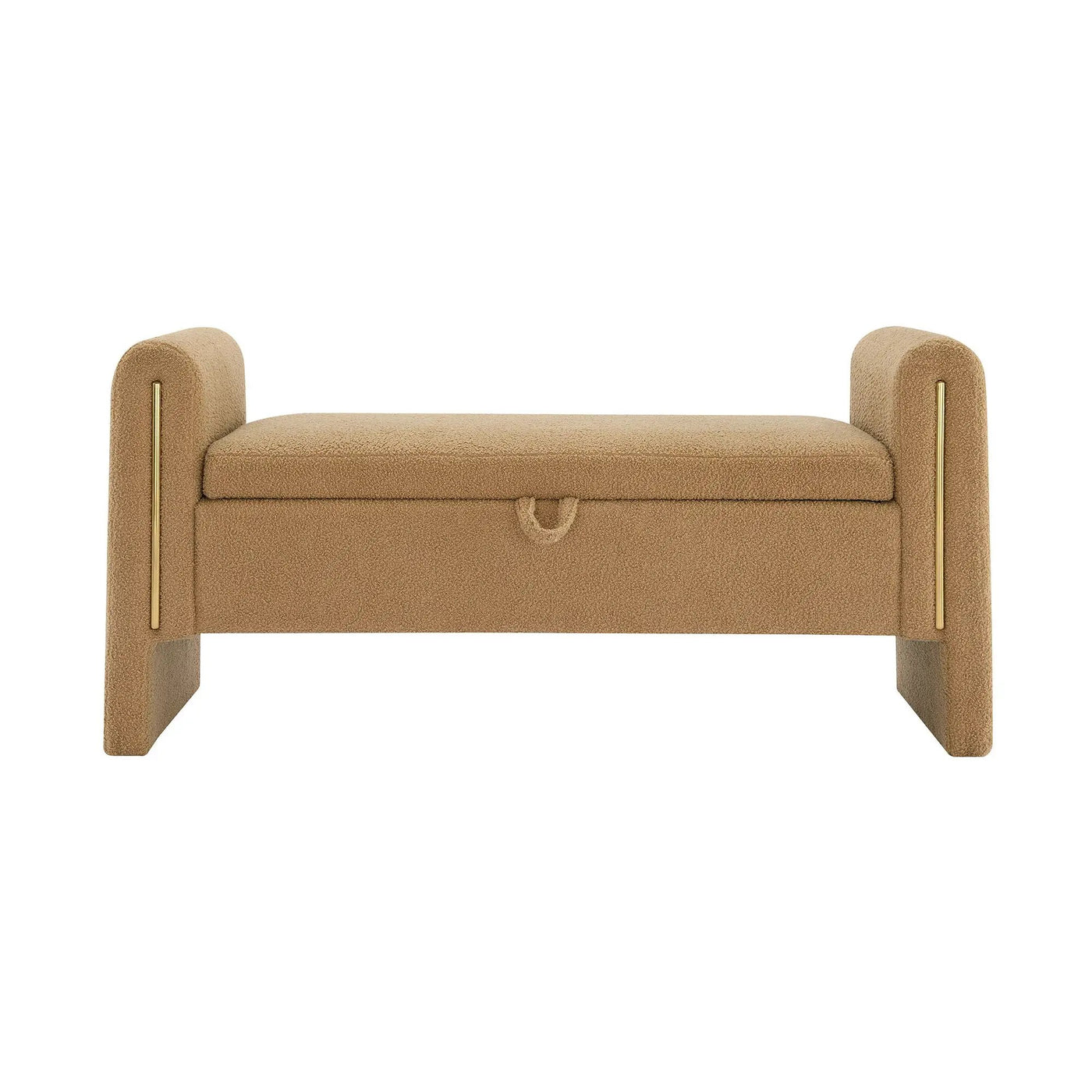 Modern Teddy Upholstered Large Bed End Bench With Arms And Storage by Unique Piece Furniture
