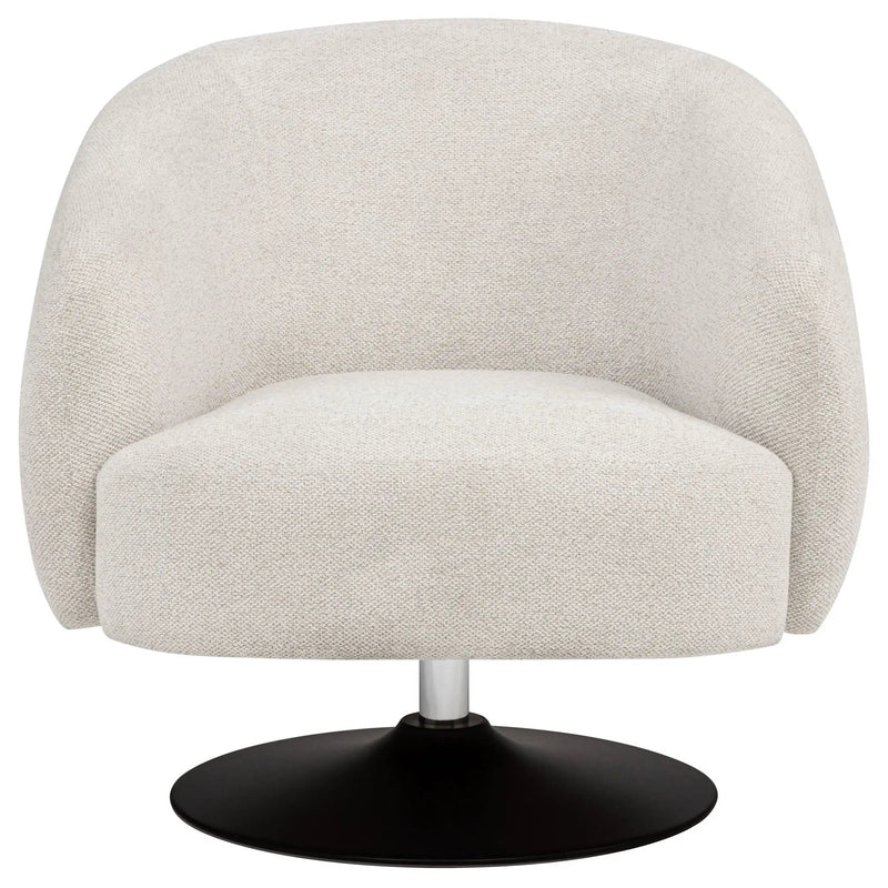 Dave Upholstered Barrel Back Swivel Club Chair Beige by Unique Piece Furniture