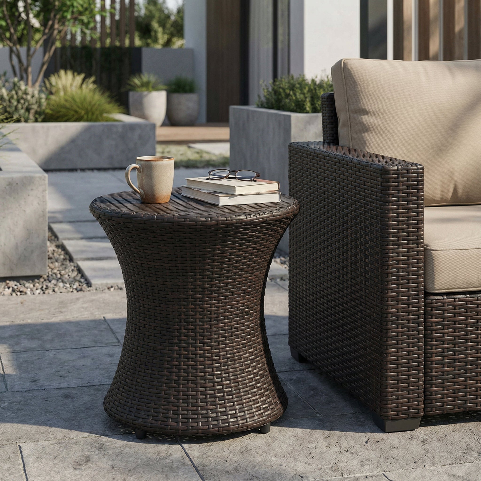 19" Kono Hourglass Table (No Glass Top) End Table by HouseOfZazla
