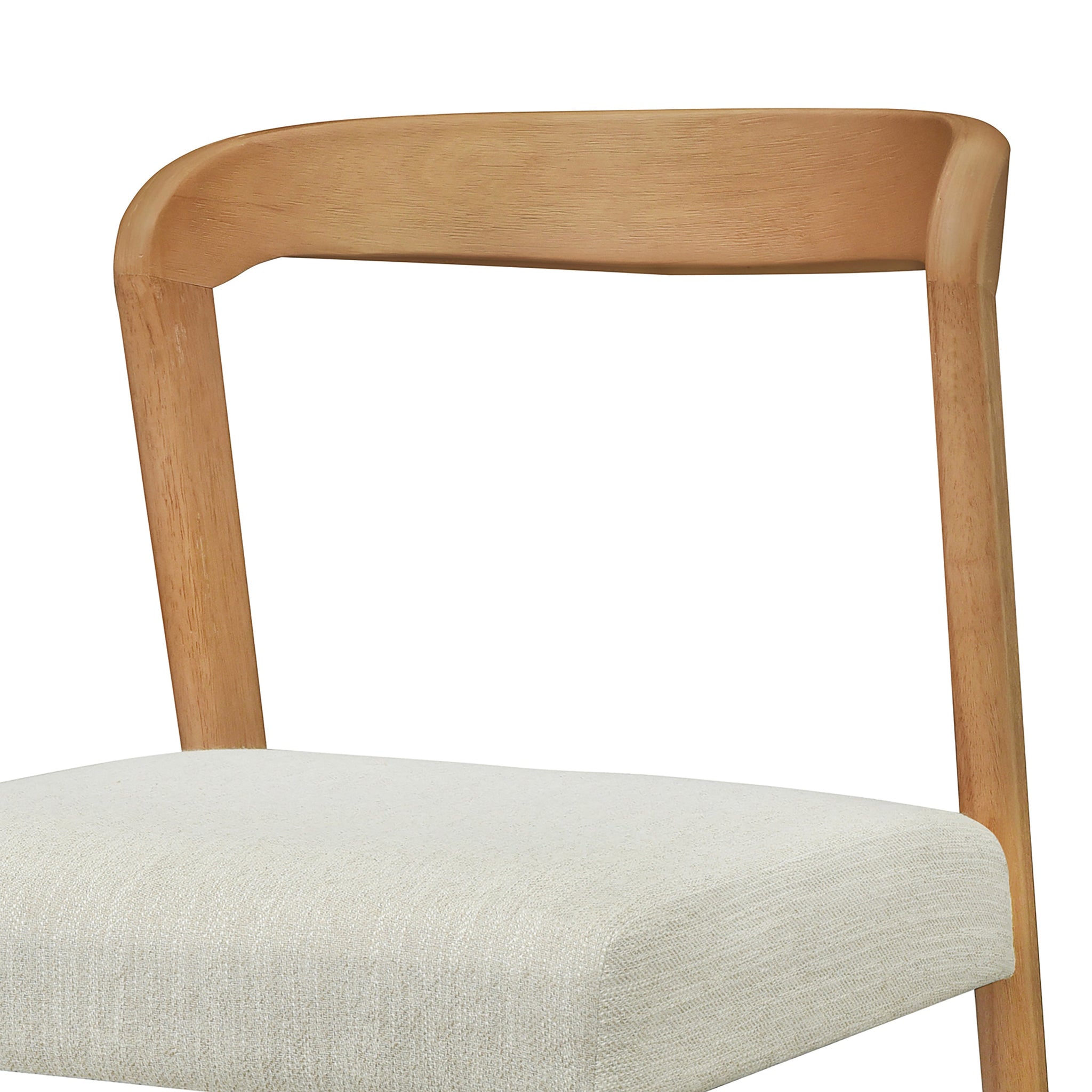 Solid Rubber Wood Dining Chairs (Natural Oak + Beige) Set of 2 by HouseOfZazla