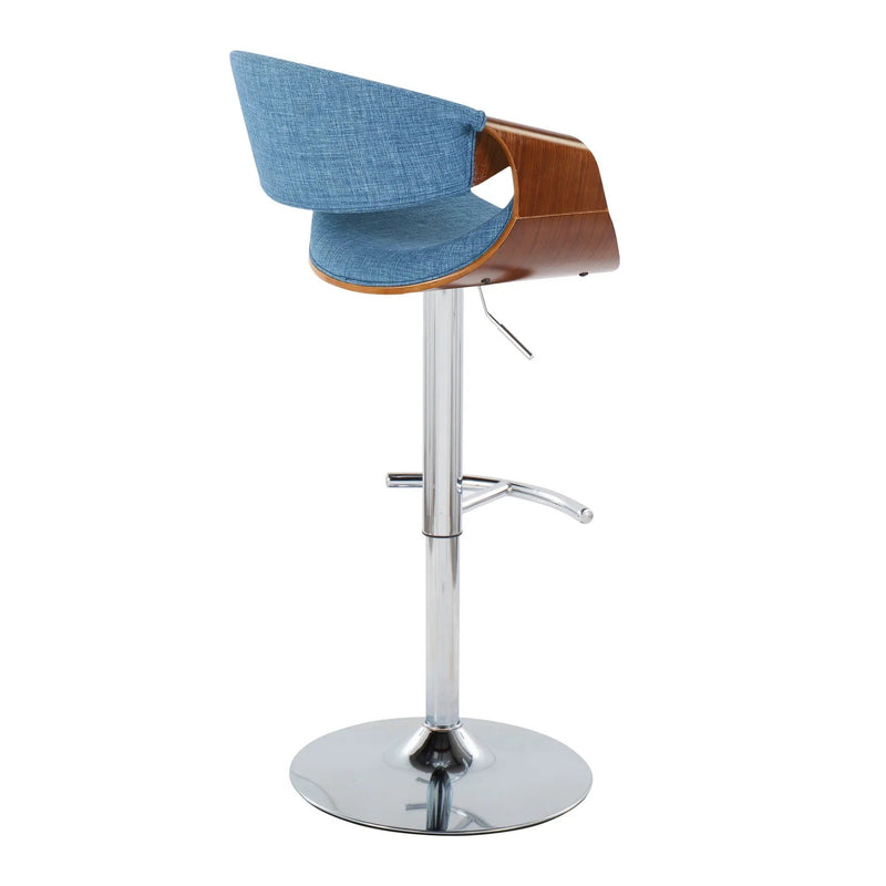 Curvo - Mid Century Modern Adjustable Barstool With Swivel With Rounded T Footrest (Set of 2) by Unique Piece Furniture