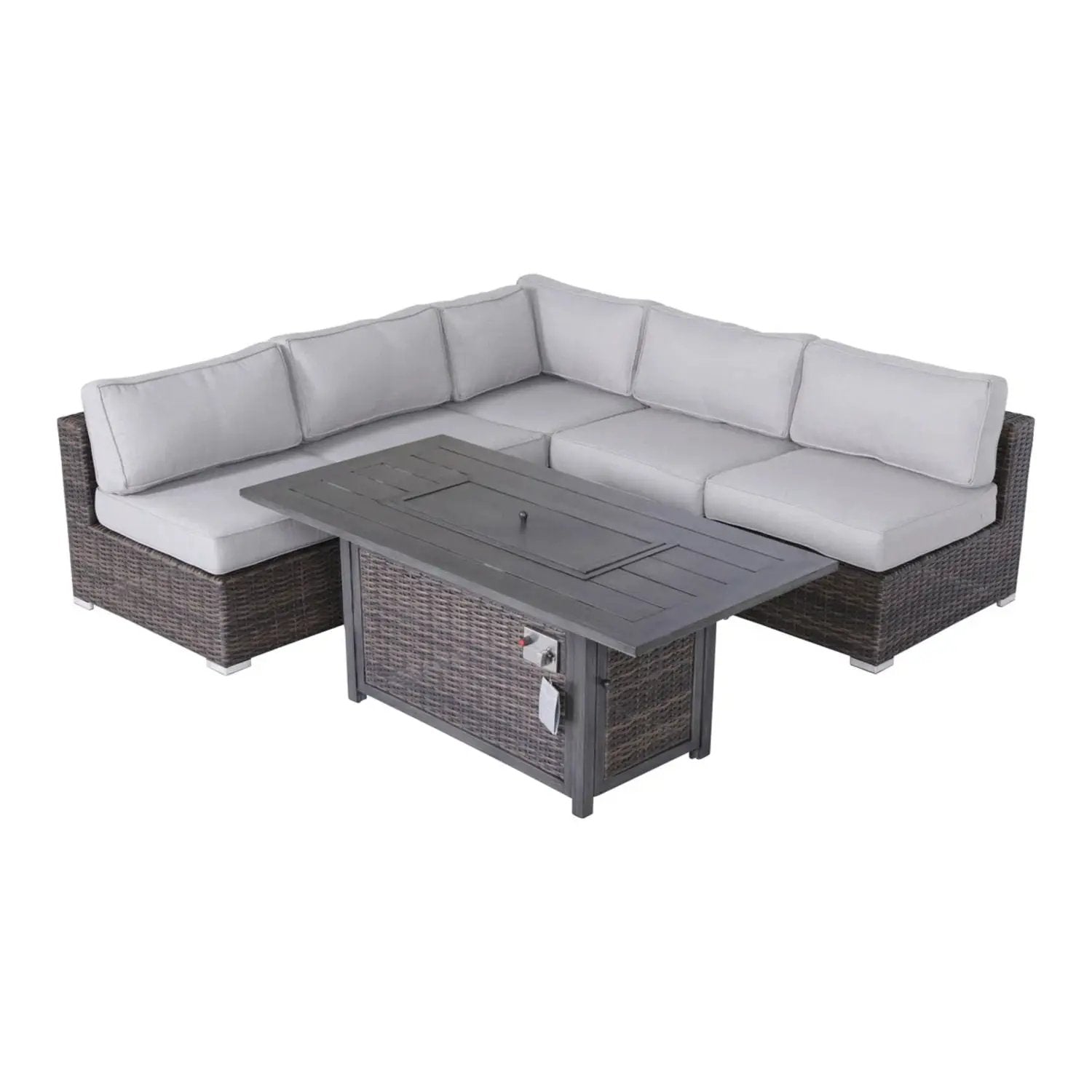 6 Piece Sectional Sofa Set With Cushions - Brown by HouseOfZazla