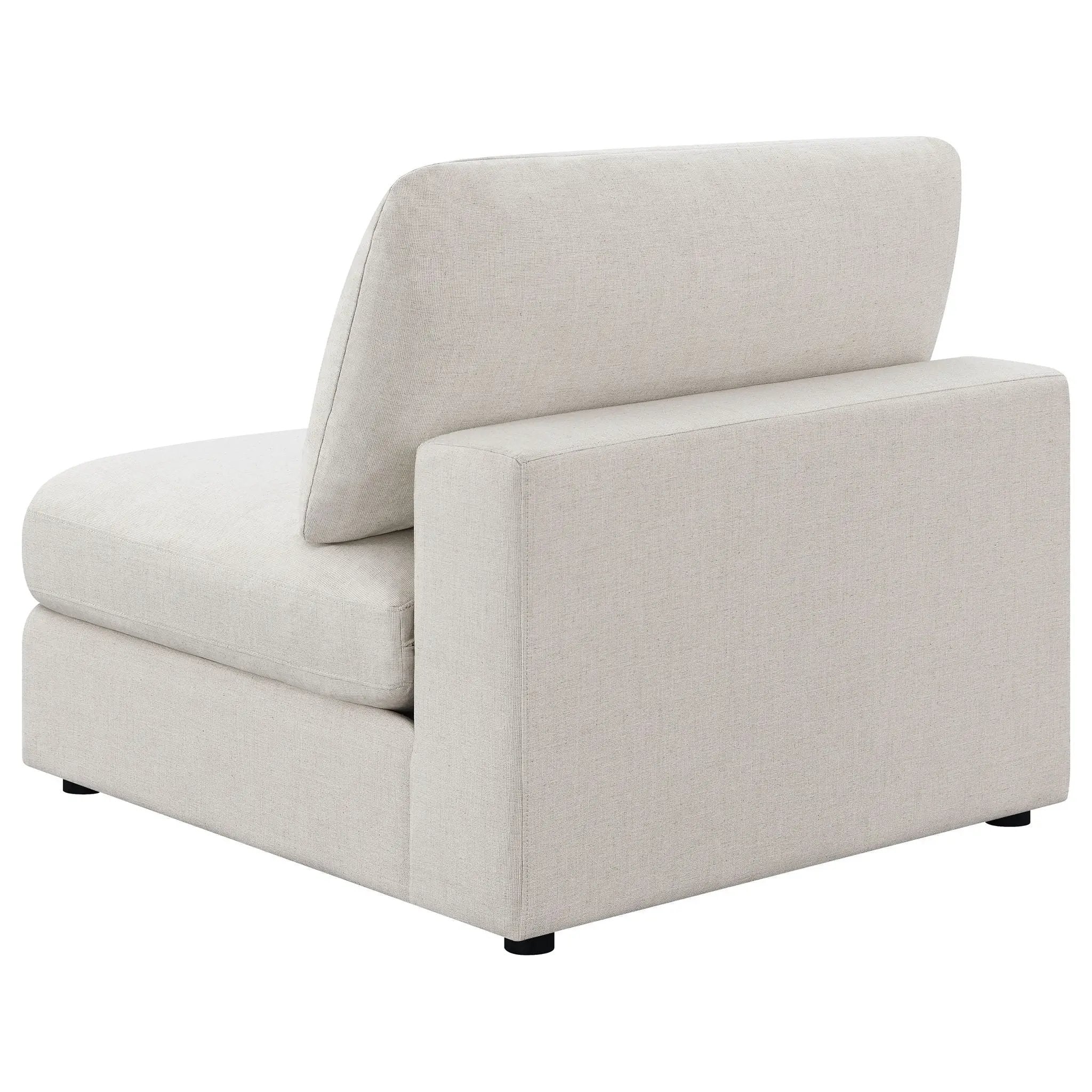 Serene Upholstered Armless Chair Beige by Unique Piece Furniture