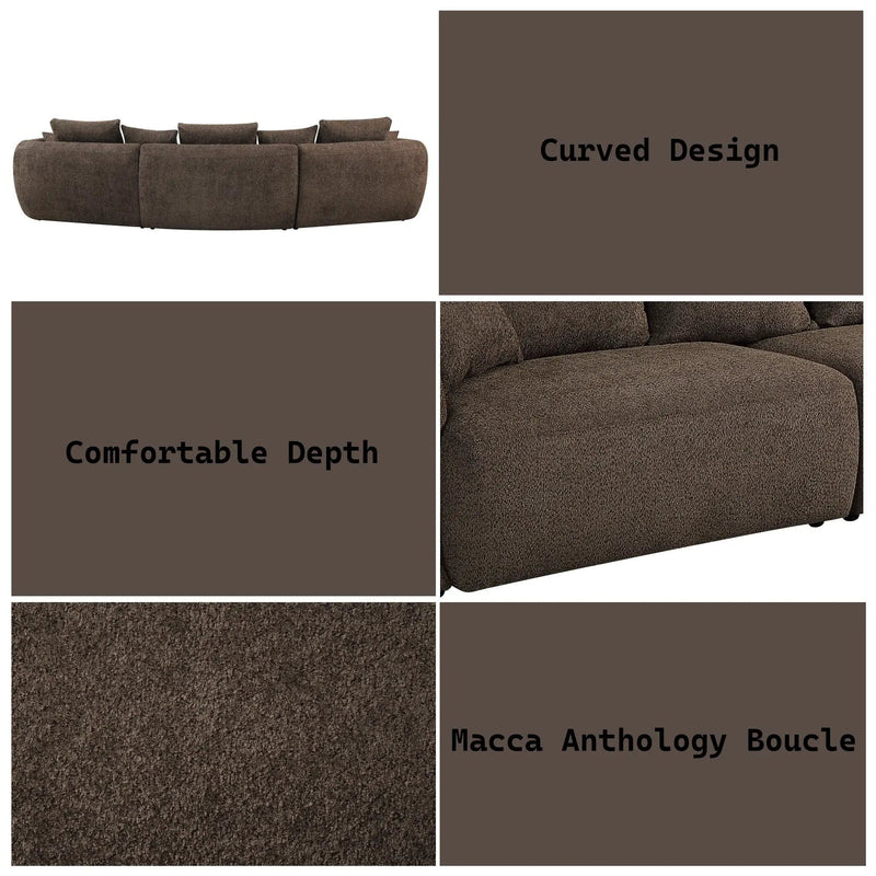 Bash - Anthology Boucle Sofa With Pillows - Brown by HouseOfZazla