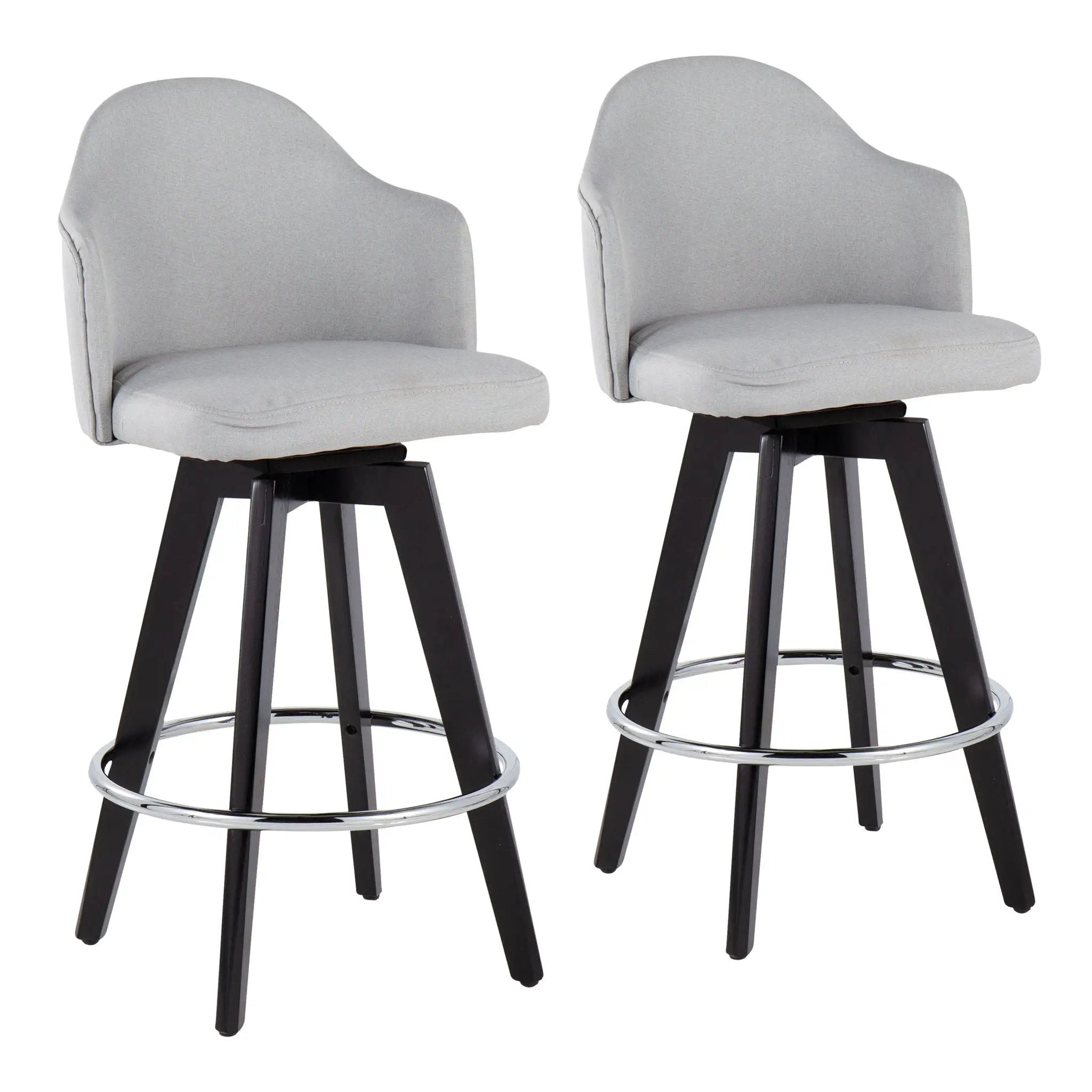 Ahoy - Contemporary Fixed Height Counter Stool With Round Footrest (Set of 2) by HouseOfZazla