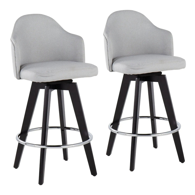 Ahoy - Contemporary Fixed Height Counter Stool With Round Footrest (Set of 2) by HouseOfZazla