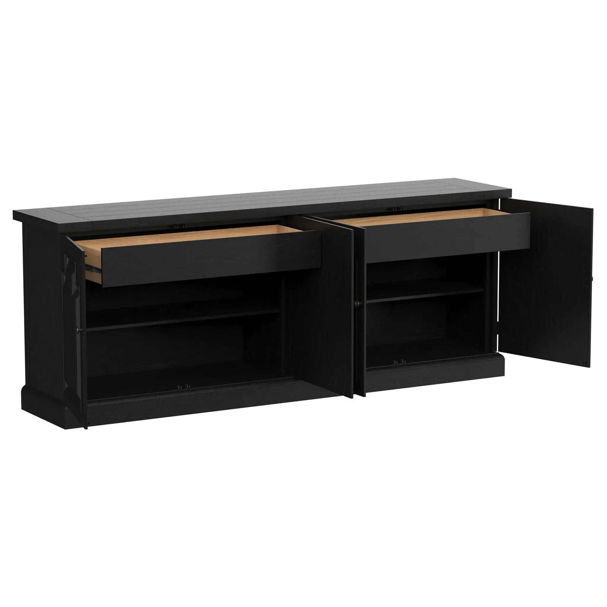 Florence 4-door Dining Sideboard Buffet Distressed Black by Unique Piece Furniture