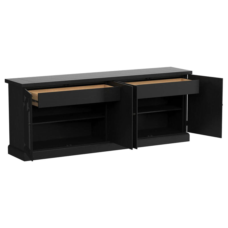 Florence 4-door Dining Sideboard Buffet Distressed Black by Unique Piece Furniture