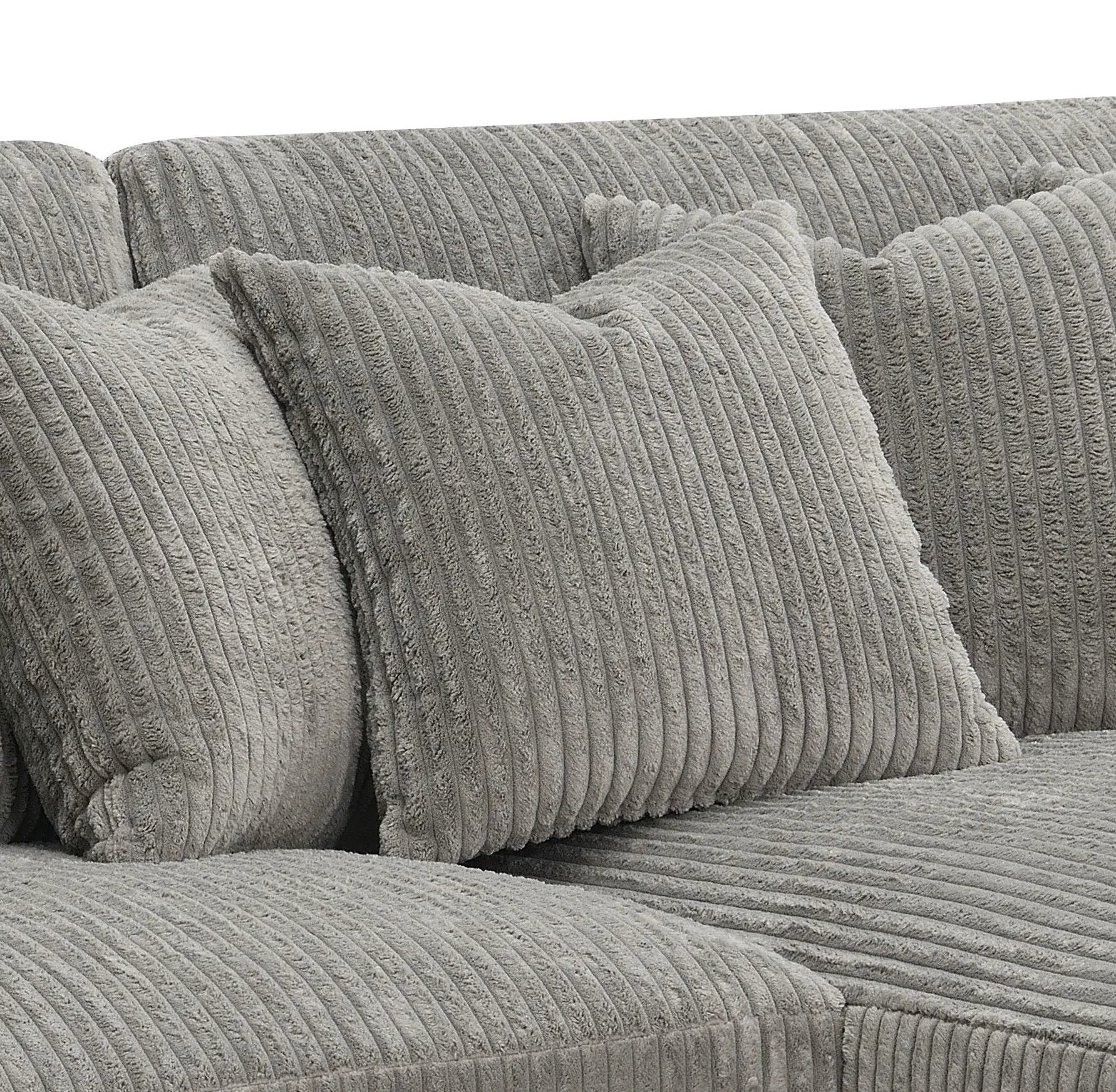 Tavia - Reversible Sectional Sofa With 6 Pillows - Gray by Unique Piece Furniture