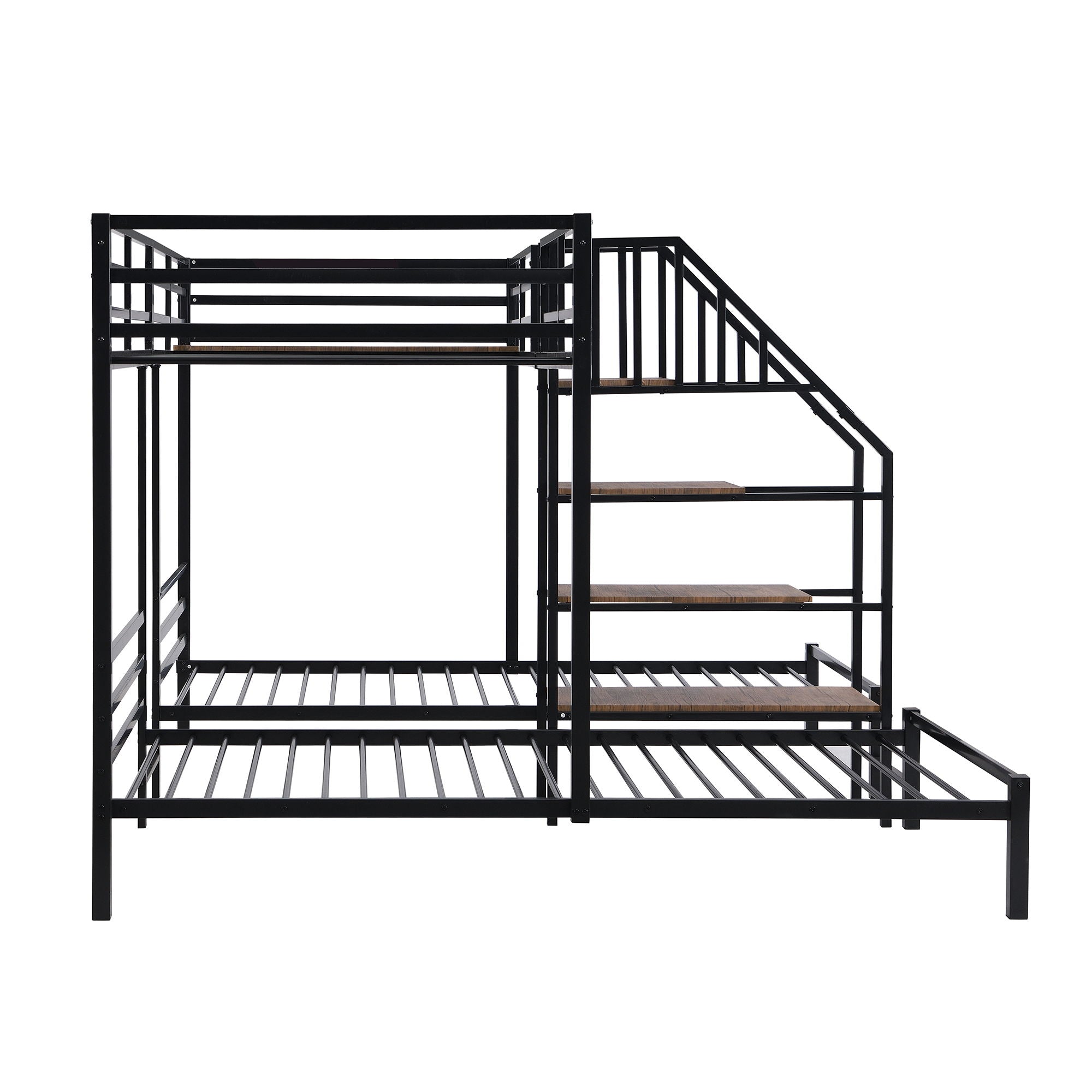 Metal Bunk Bed With Storage Shelves Staircase by HouseOfZazla