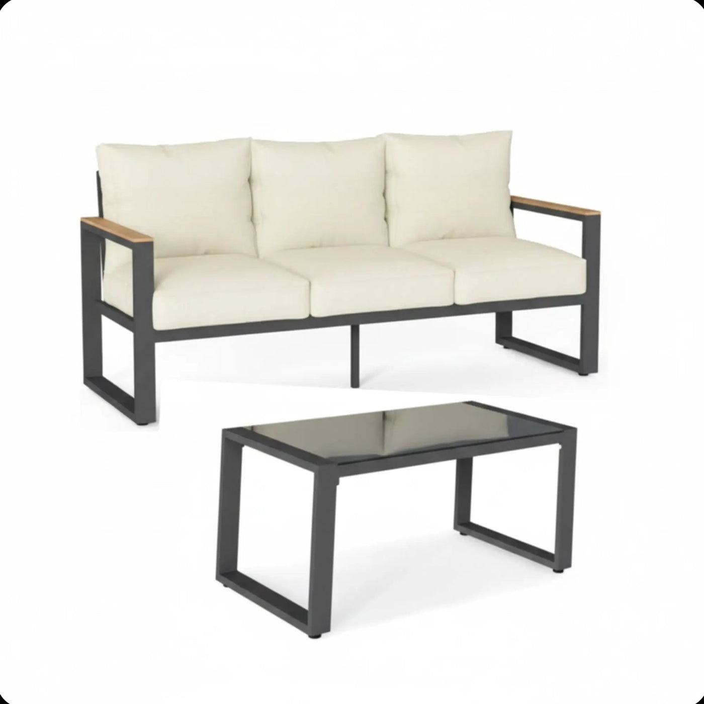 Modern Outdoor Sofa Set With Coffee Table by HouseOfZazla