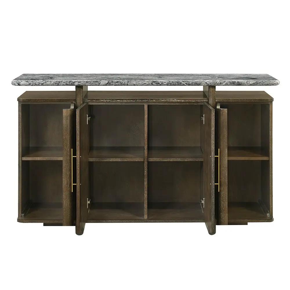 Dillon - Server With Marble Top - Natural / Walnut by Unique Piece Furniture