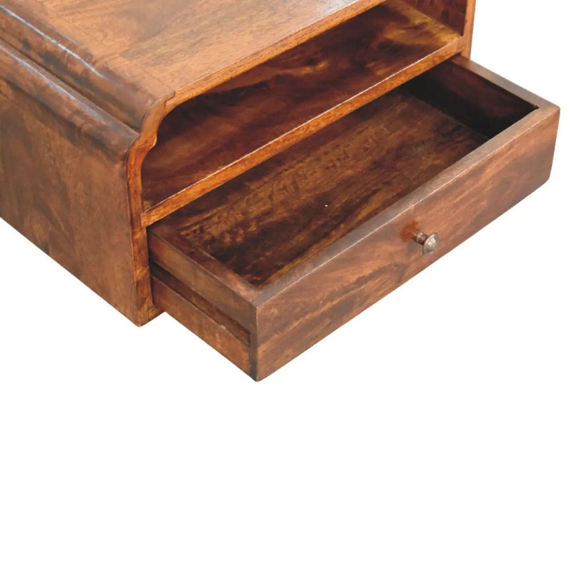 Artisan Furniture Solid Wood Avora Wall-Mounted Chestnut Bedside by HouseOfZazla