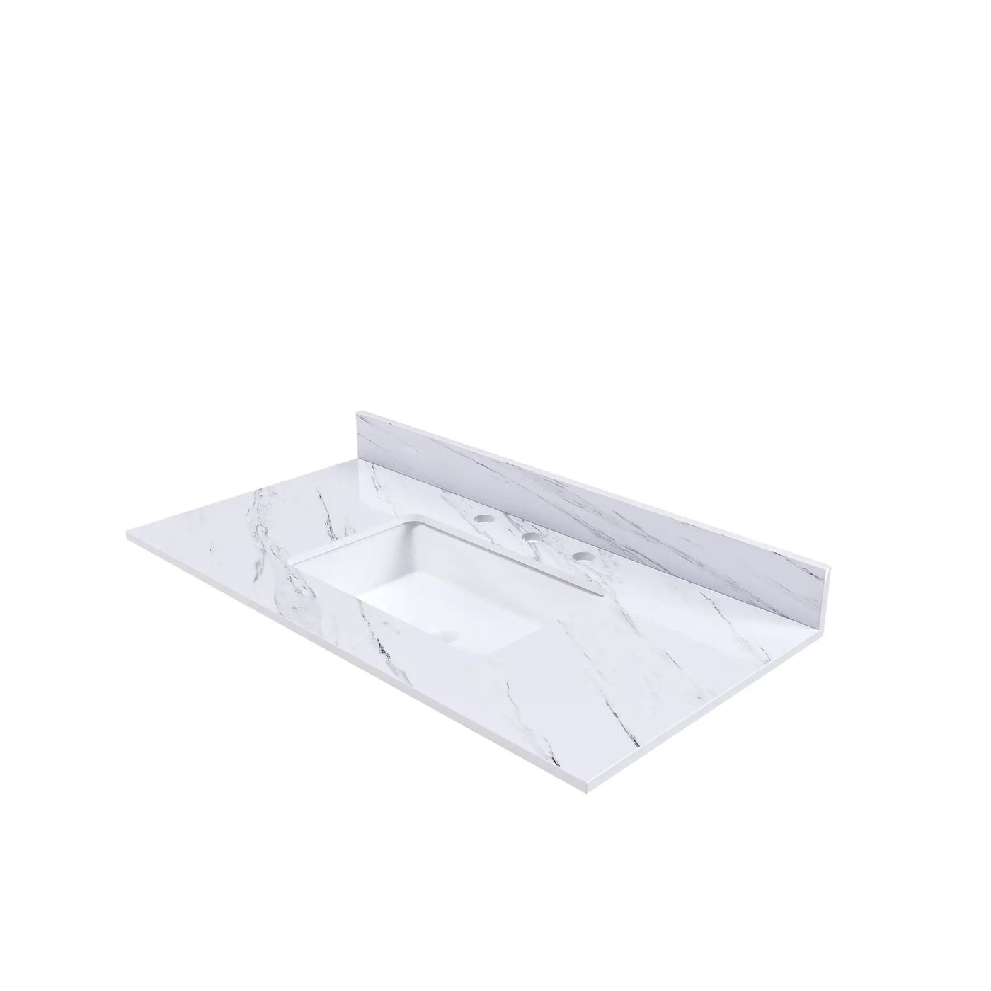 Bianco Carrara Venato Elegant Marble Vanity Top, Bathroom Vanity With Undermount Sink, Sintered Stone by HouseOfZazla