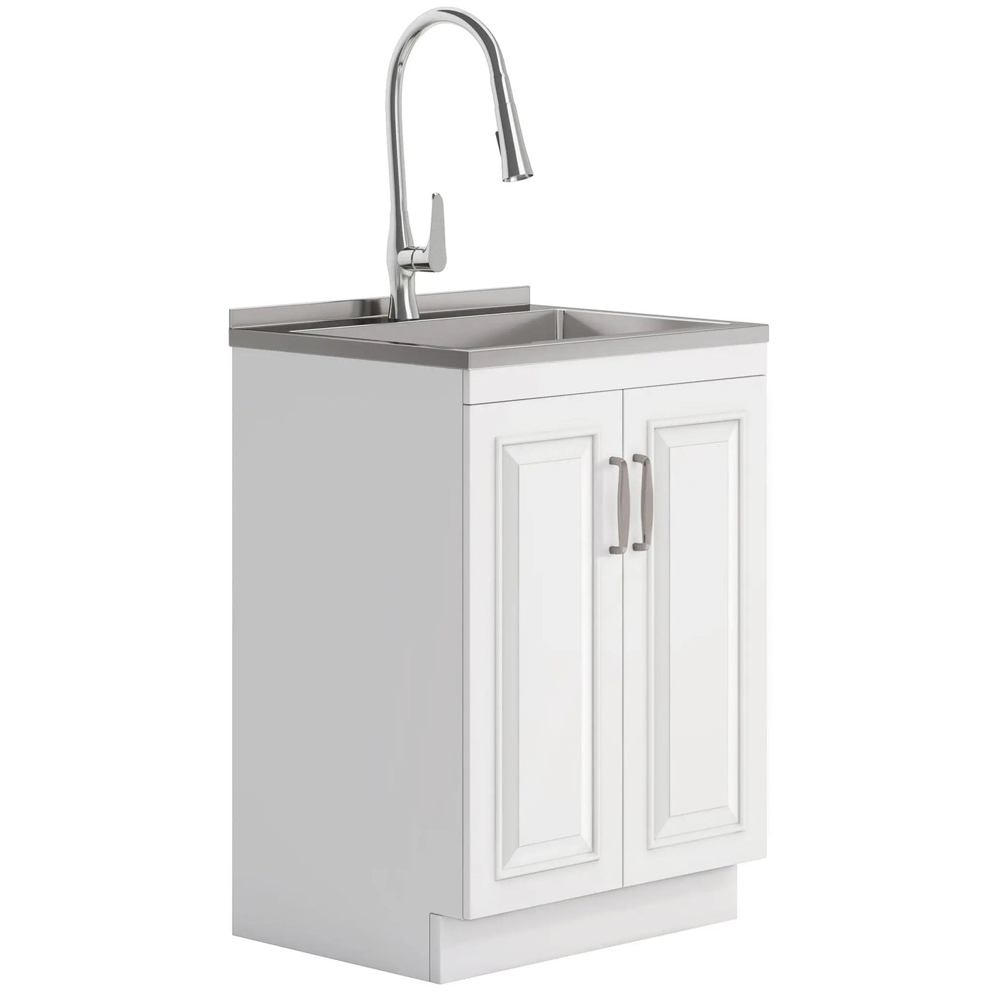 Darwin - Deluxe Laundry Cabinet With Pull-Out Faucet And Stainless Steel Sink by HouseOfZazla
