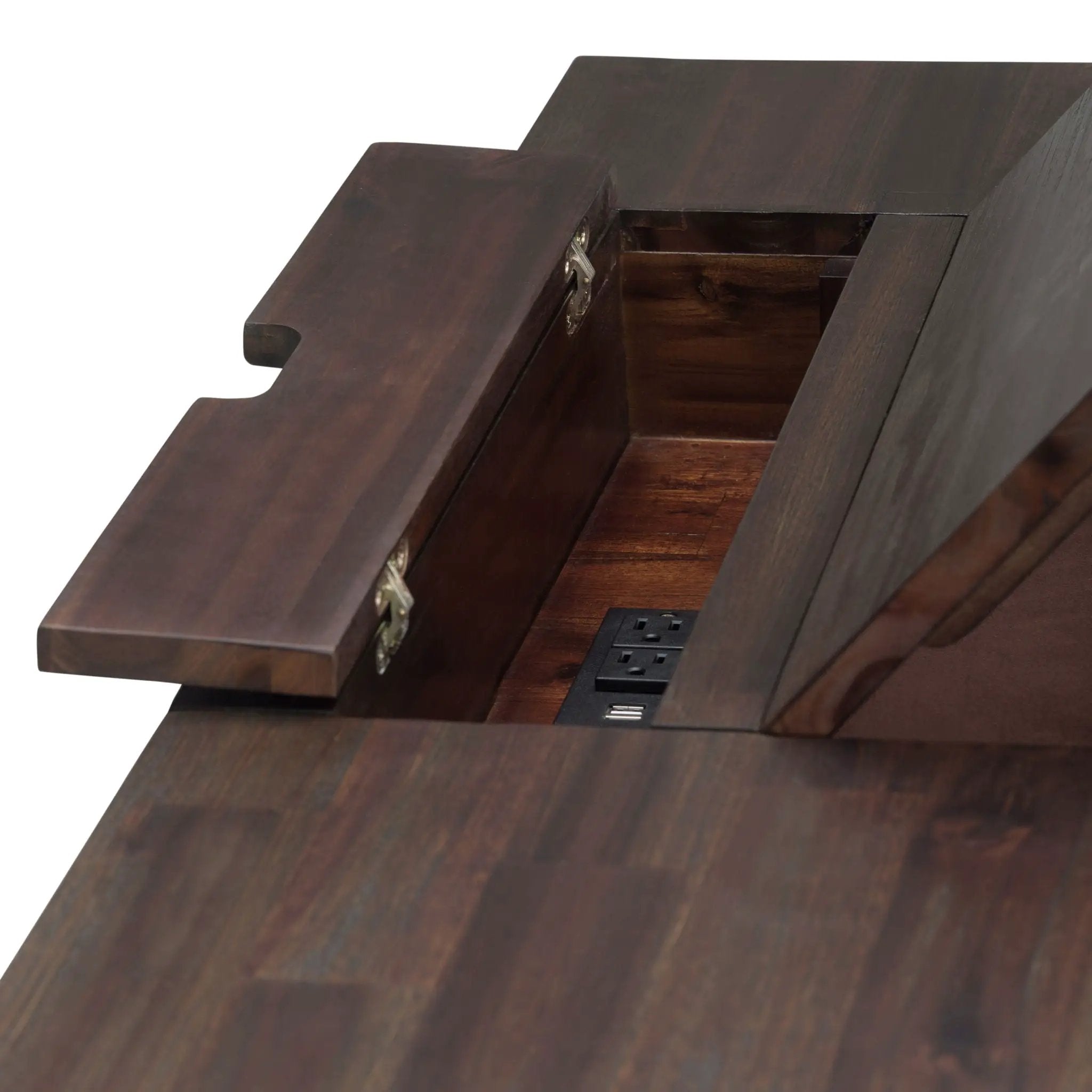 Monroe - Desk - Distressed Charcoal Brown by HouseOfZazla