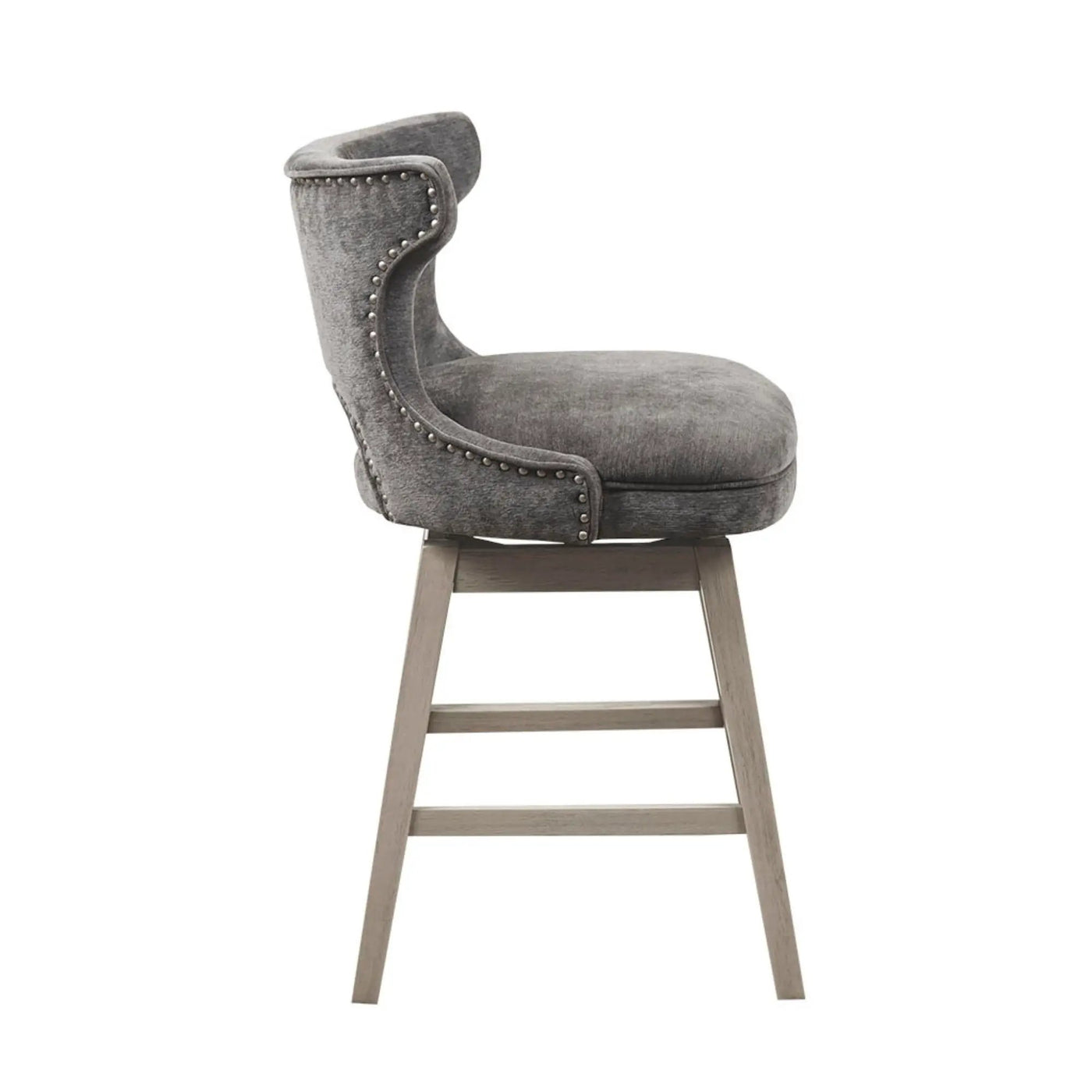 360 Degree Swivel Counter Stool With Silver Detailing by HouseOfZazla