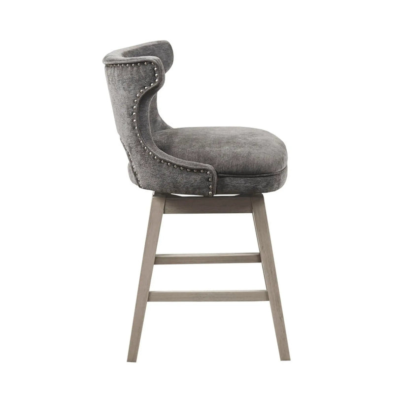 360 Degree Swivel Counter Stool With Silver Detailing by HouseOfZazla