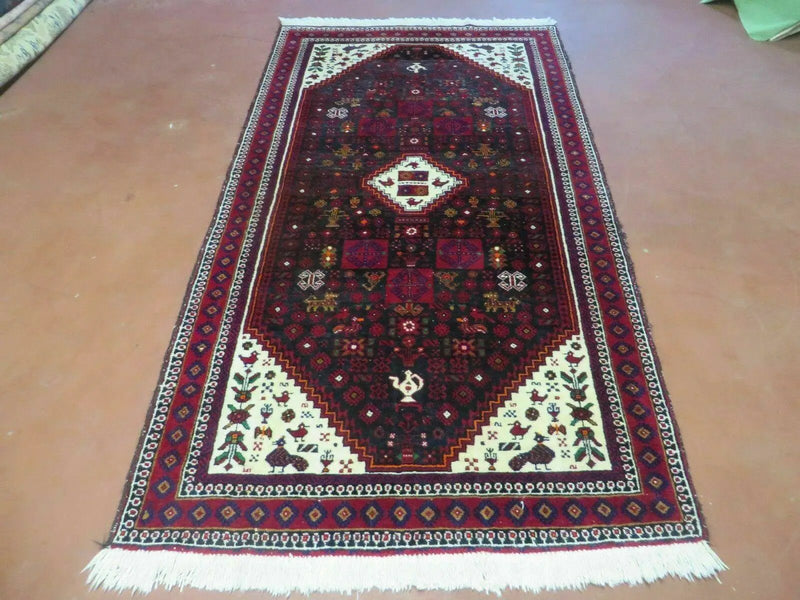 4' X 7' Vintage Handmade Indian Jaipur Rug Bird Carpet by Jewel Rugs