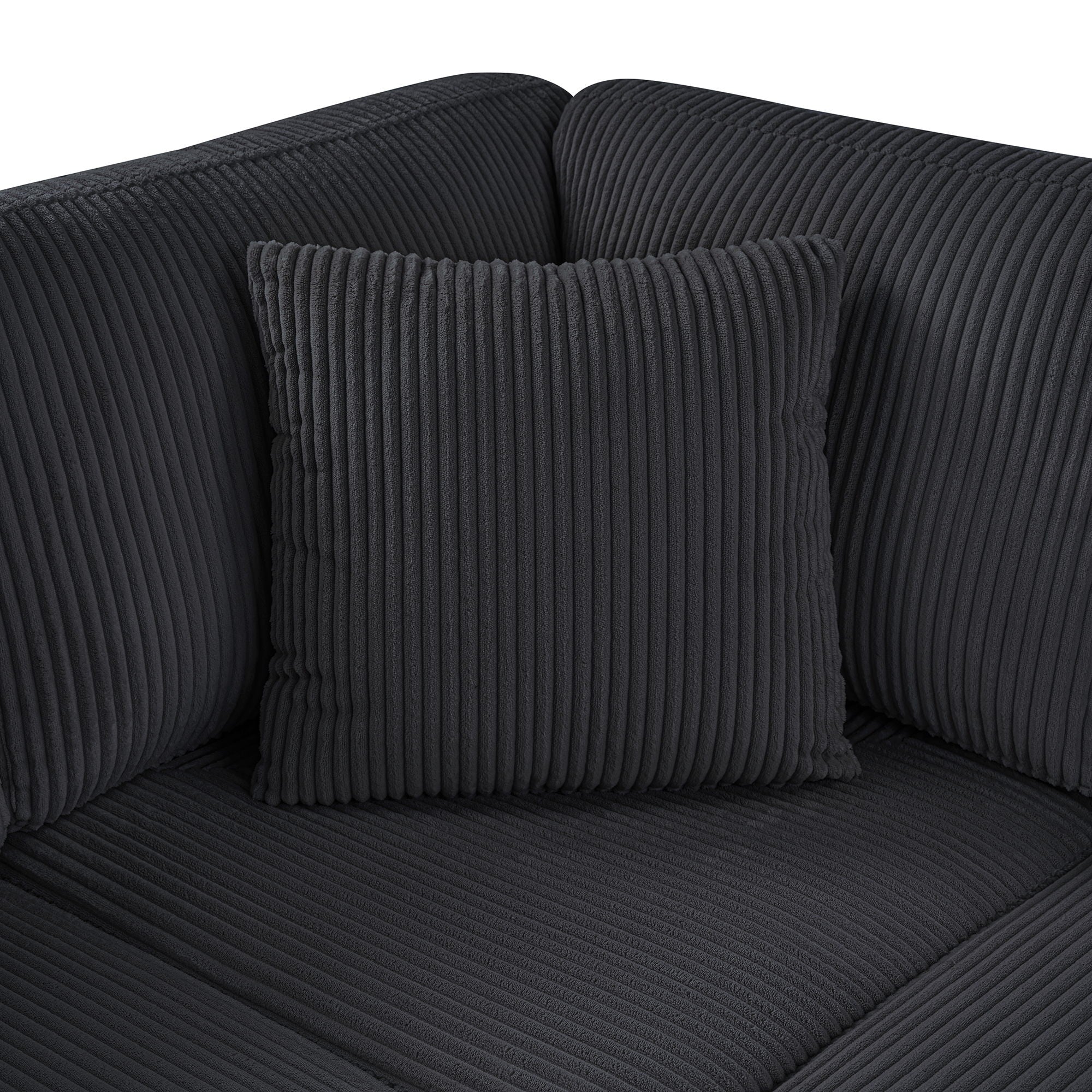 Oversized Sectional U-Shaped Sofa With Chaise Lounge And Three Soft Throw Pillows by HouseOfZazla
