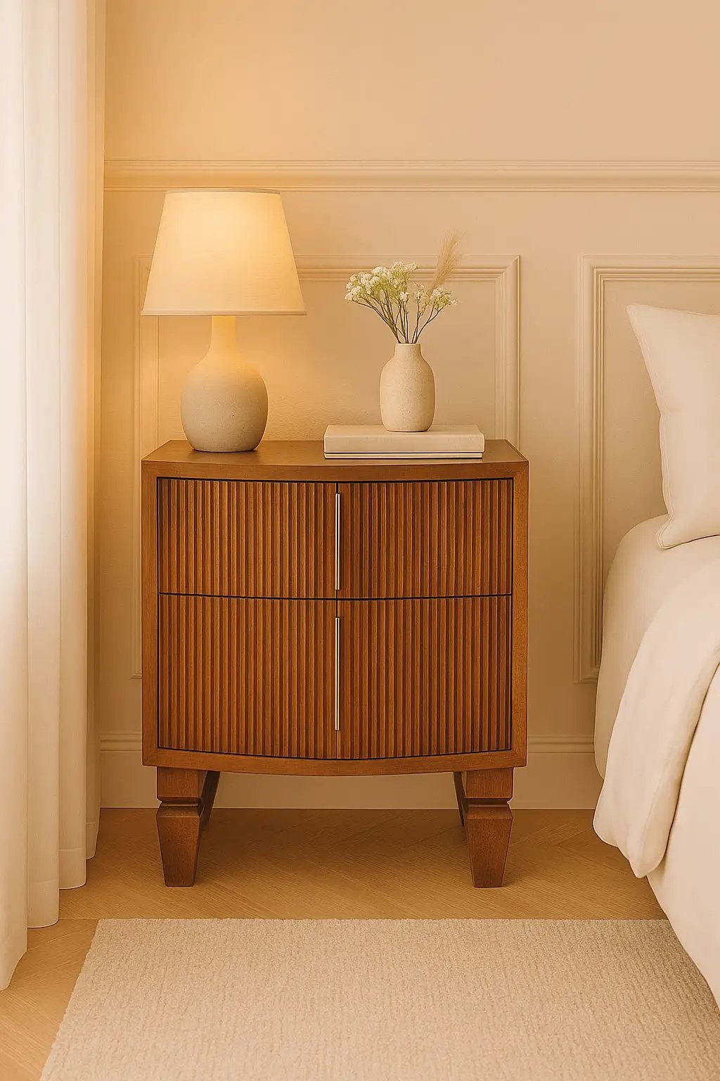 Solid Wood Louvre Bedside Unit by HouseOfZazla