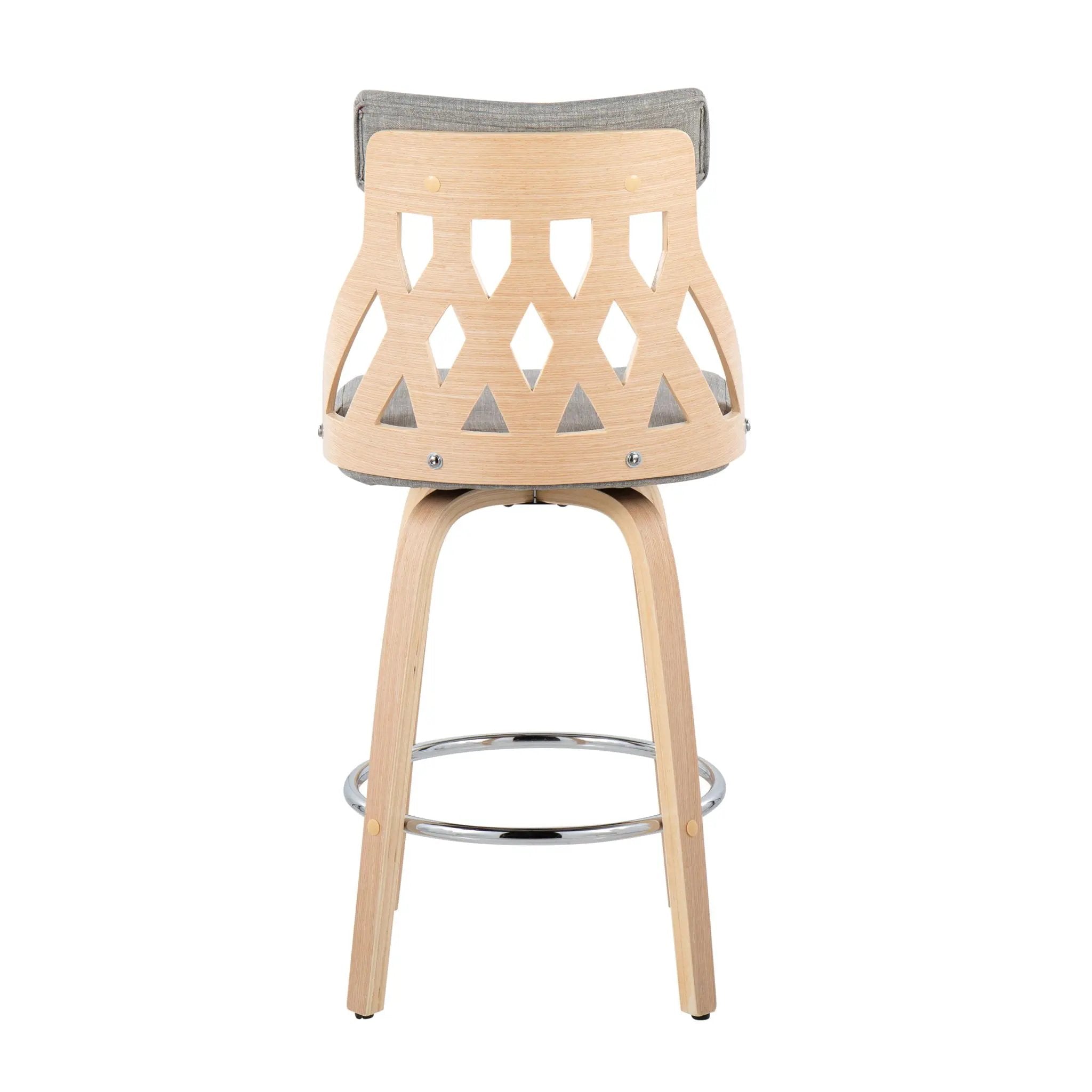 York - Mid-Century Modern Counter Stool - Natural / Light Gray by Unique Piece Furniture
