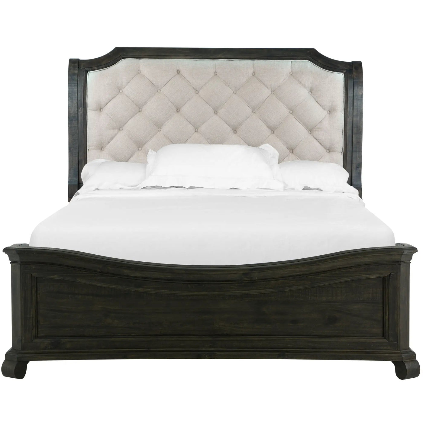 Bellamy - Complete Sleigh Bed With Shaped Footboard by Unique Piece Furniture