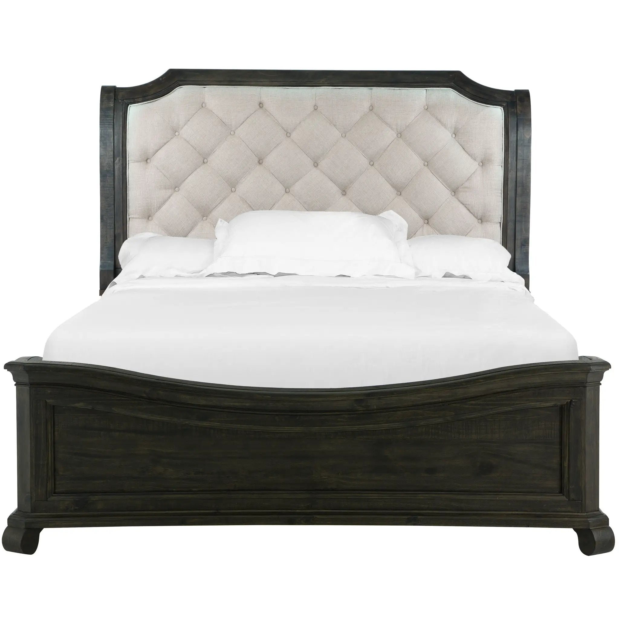 Bellamy - Complete Sleigh Bed With Shaped Footboard by Unique Piece Furniture