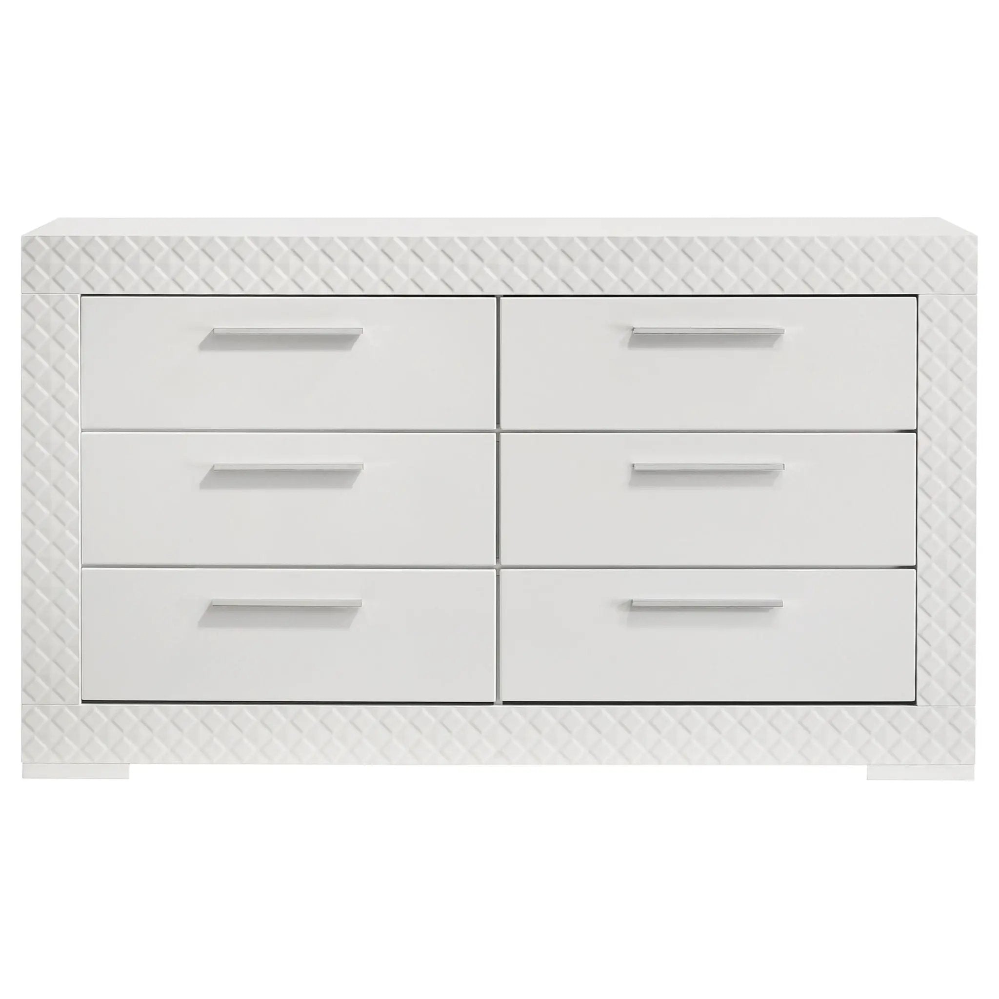 Ives 6-drawer Dresser Cabinet White High Gloss by Unique Piece Furniture