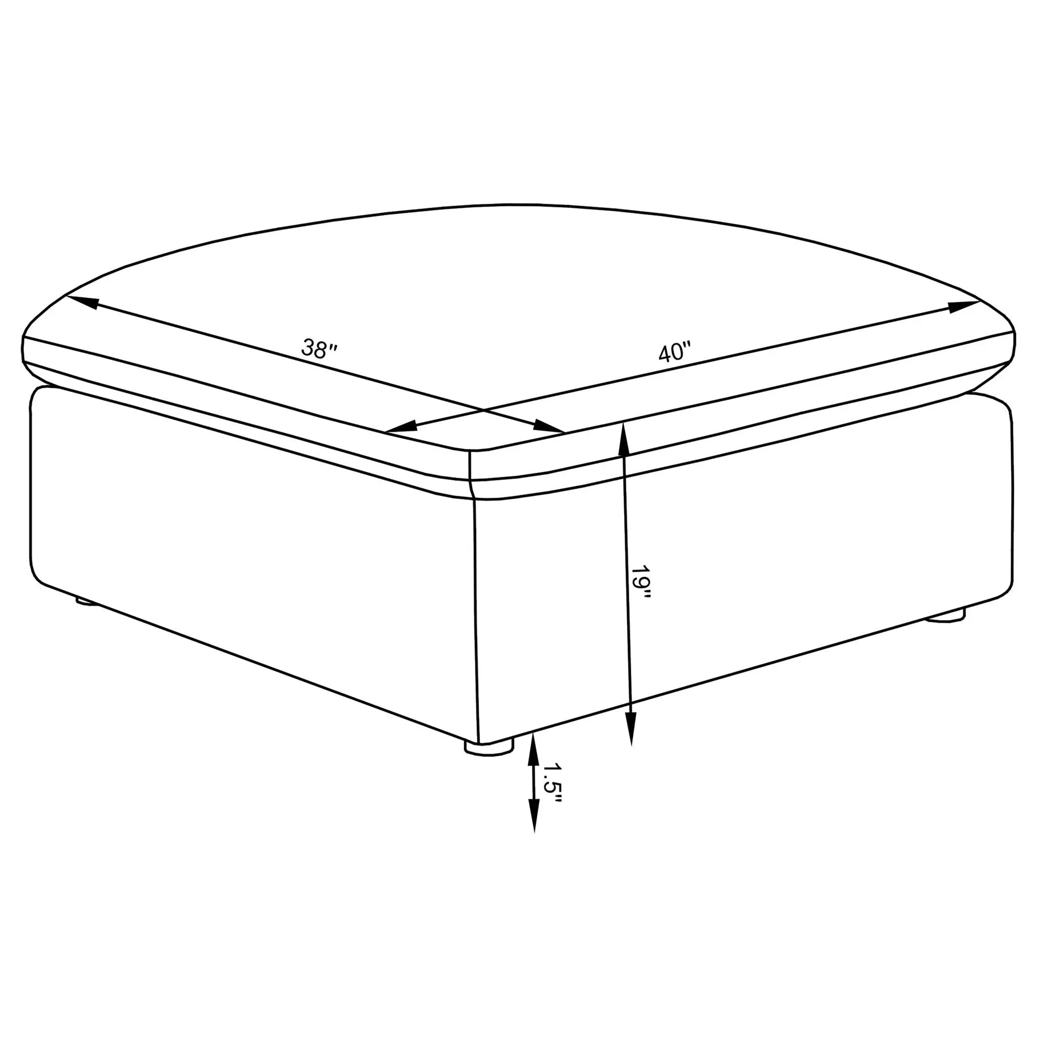 Hobson Square Upholstered Ottoman Charcoal by Unique Piece Furniture