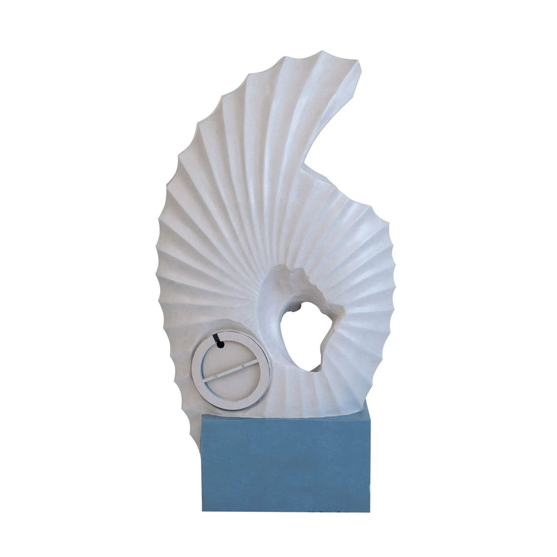 Abstract Water Fountain With Base With Light, For Indoor And Outdoor - White / Blue by Unique Piece Furniture
