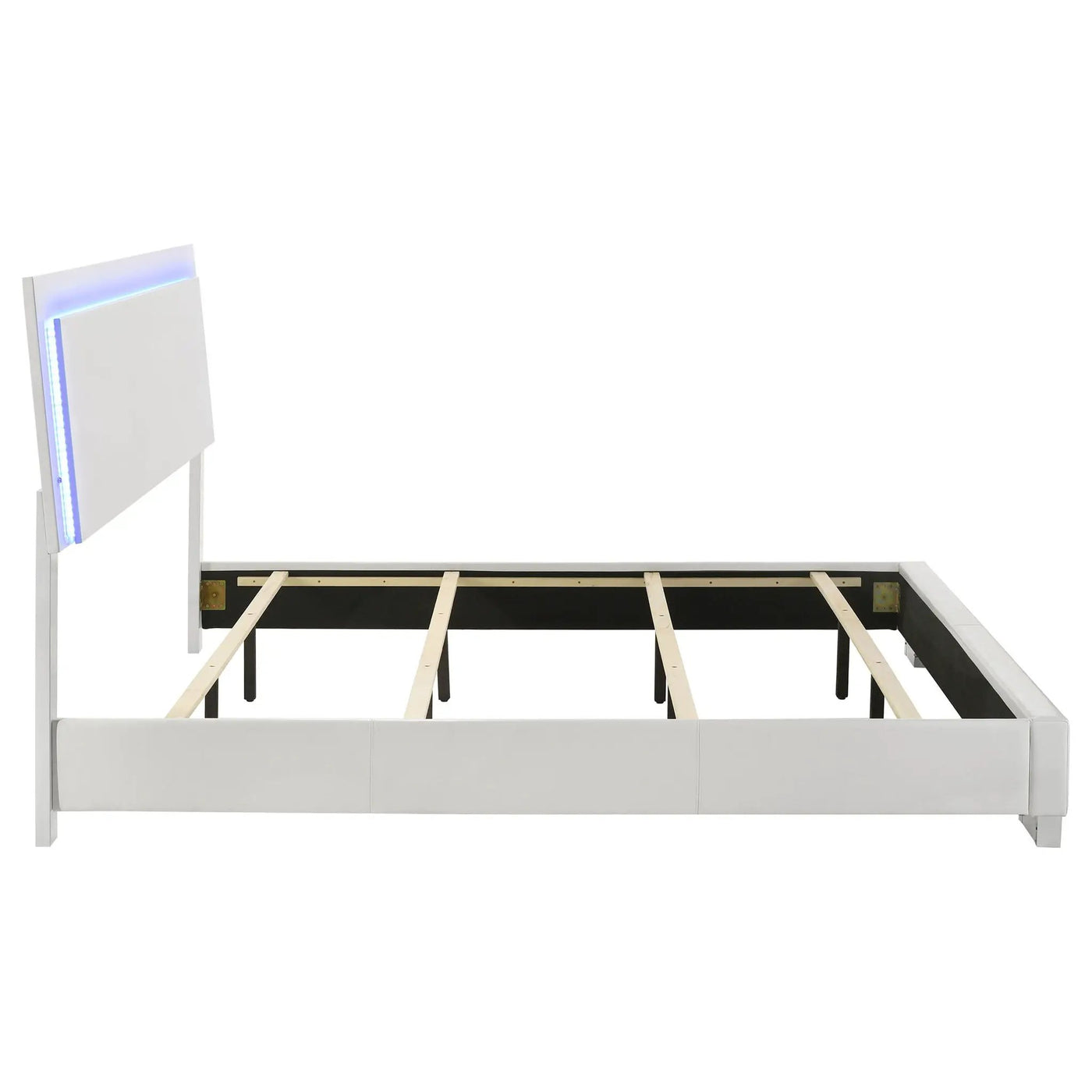Strick & Bolton - High Gloss Panel Bed With LED Lights by HouseOfZazla