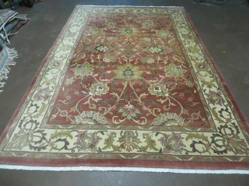 6' X 9' Vintage Handmade Indian Floral Oriental Wool Rug Veg Dyes Nice by Jewel Rugs