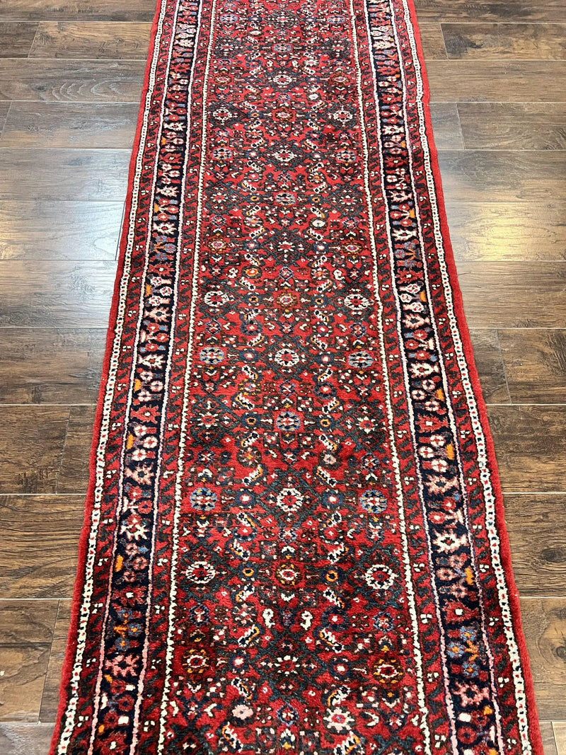 Long Persian Runner Rug 2.9 x 17, Red Handmade Wool Rug for Hallway, Antique Persian Carpet, 17ft Runner, Persian Hamadan Dargazine Rug by Jewel Rugs