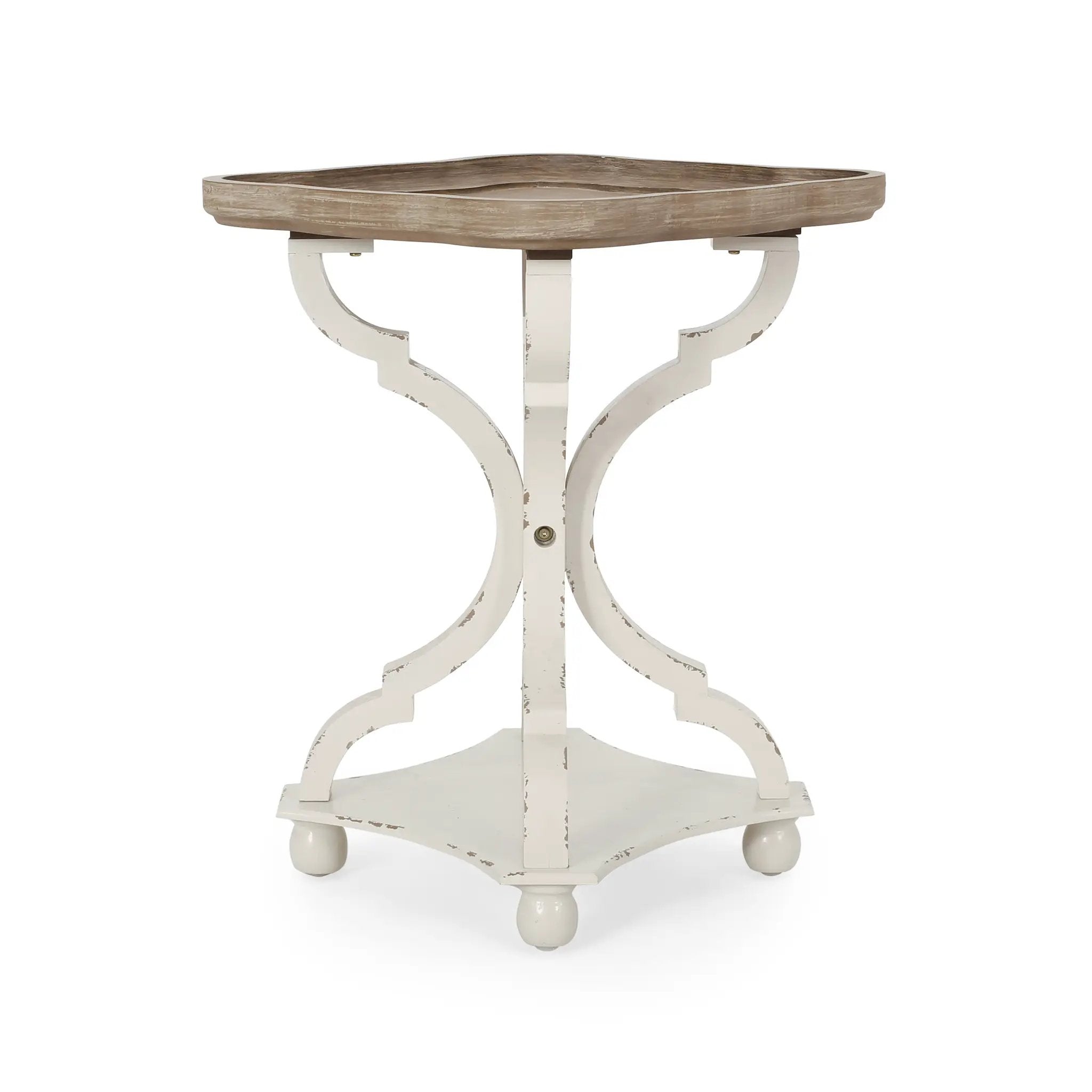 Accent Table with Hourglass Base and French Country Design by HouseOfZazla