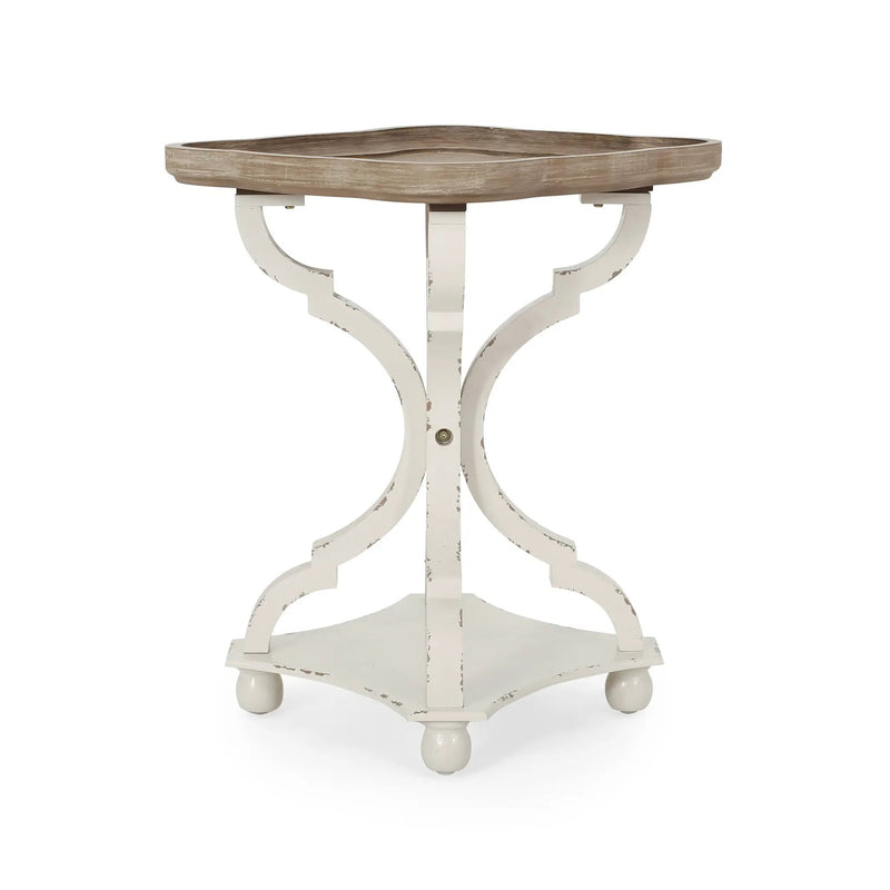 Accent Table with Hourglass Base and French Country Design by HouseOfZazla